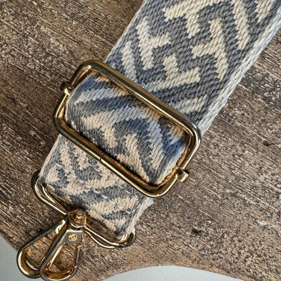 Gray Tan Purse Strap Adjustable Crossbody Guitar Strap NEW FAST SHIP - Picture 4 of 4